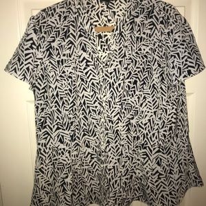 Notations Tropical Button Down Blouse